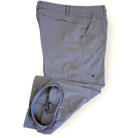 Eddie Bauer Travex Cargo Capri Active Pants Mid Rise Drawcord Hem Size 14 Gray - Picture 4 of 16